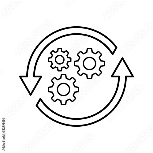 Process icon on white background. Process symbol in black for your web site design. Workflow icon.