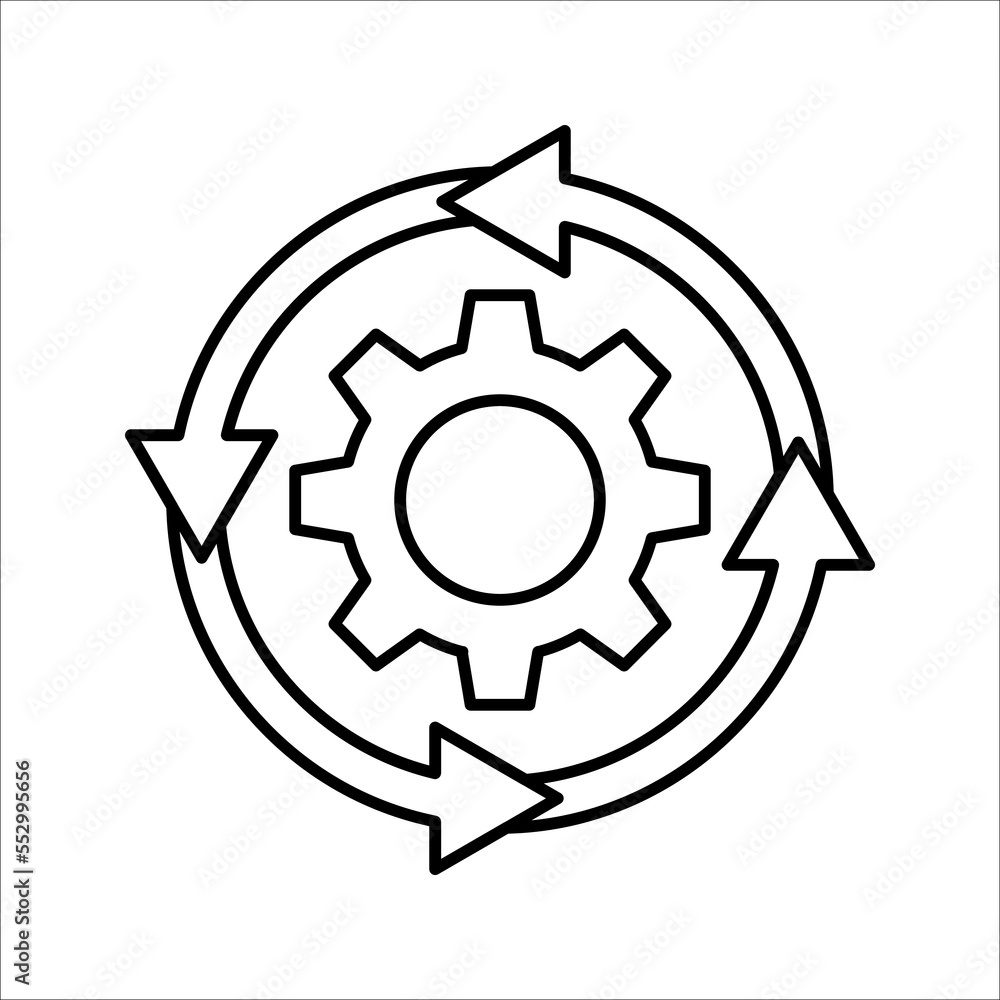Process icon on white background. Process symbol in black for your web site design. Workflow icon. Process icon on white background. Process symbol in black for your web site design. Workflow icon.