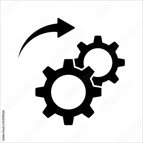 Process icon on white background. Process symbol in black for your web site design. Workflow icon.