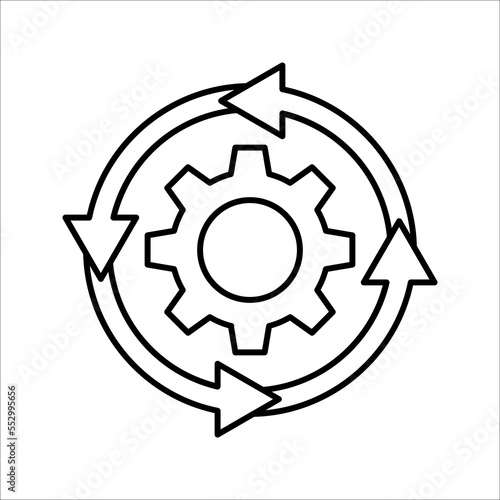 Process icon on white background. Process symbol in black for your web site design. Workflow icon.