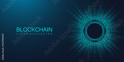 Blockchain transfer satellite future communications. Abstract technology cloud world. Global network fintech concept vector background. Digital blockchain communications.