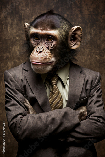 a monkey in a suit - generative AI © Martin