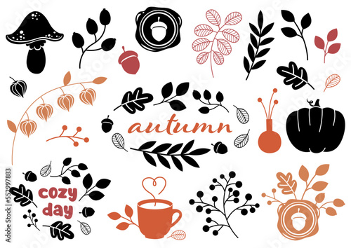 Herbst Blätter Beeren Grafiken