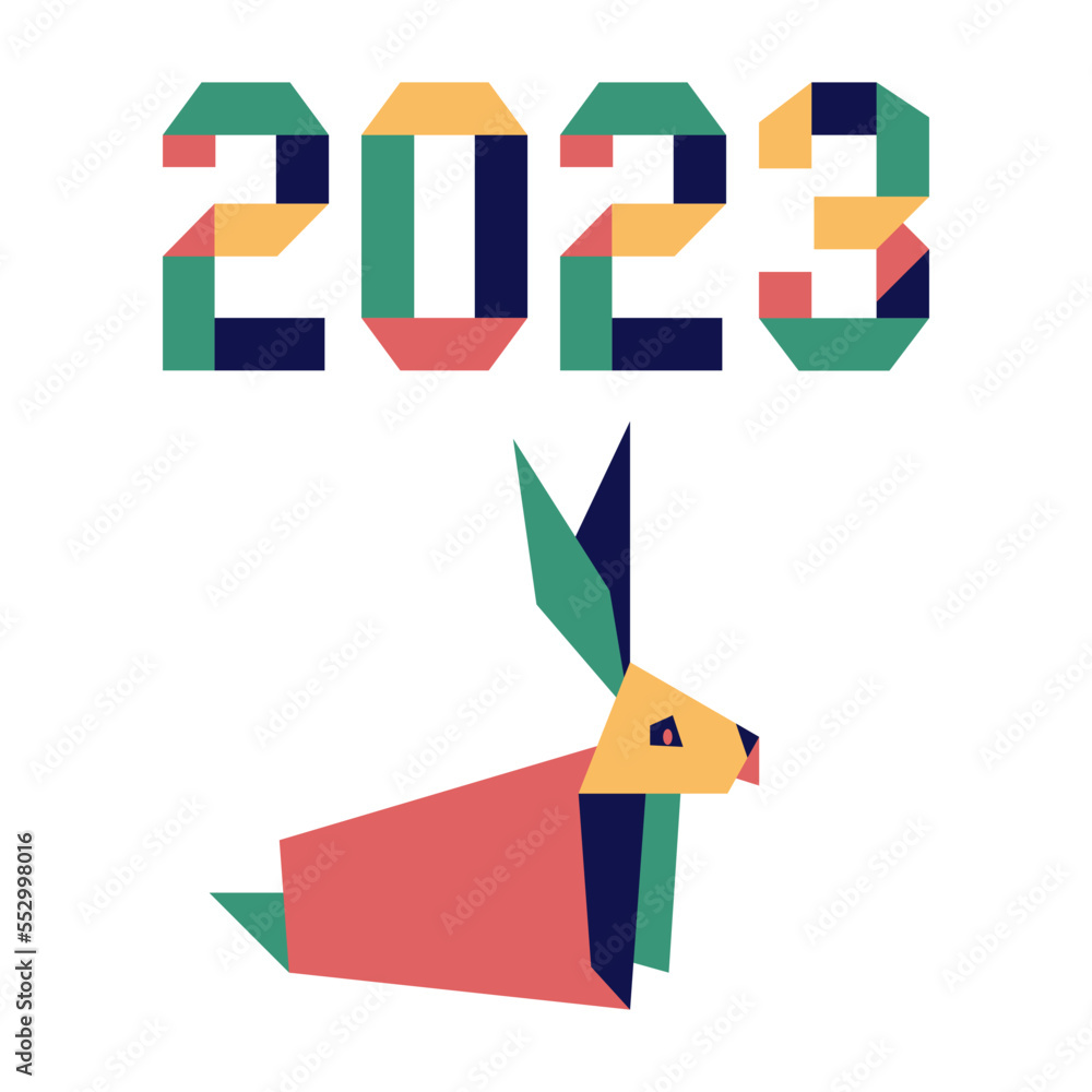 New Year Rabbit Symbol 2023 Chinese Zodiac Origami New Year Rabbit Symbol 2023 Chinese Zodiac Origami