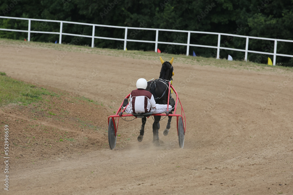 Horses and riders running at horse races Horses and riders running at horse races