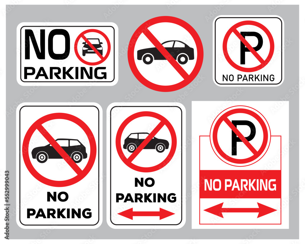 sign set of No parking icon vector illustration sign set of No parking icon vector illustration
