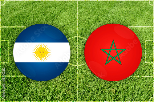 Illustration for Football match Argentina vs Morocco