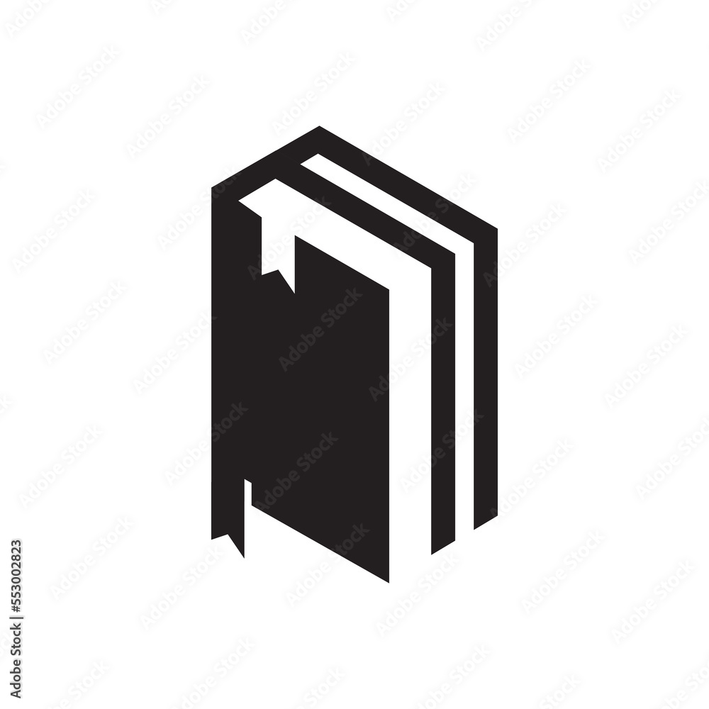 Creative book with bookmark or save icon logo design Creative book with bookmark or save icon logo design