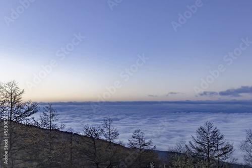 sea of clouds timelapse from the mountain in Nagano, Japan
