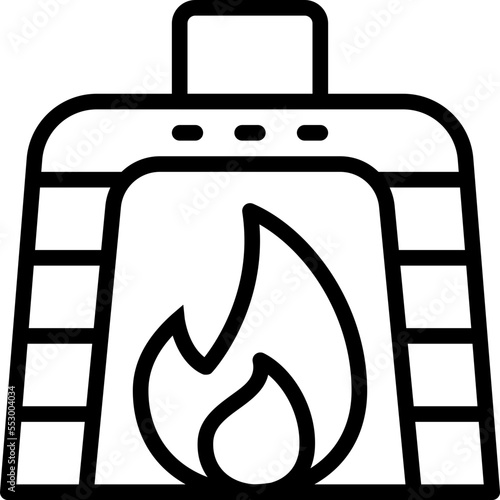 incineration line style icon