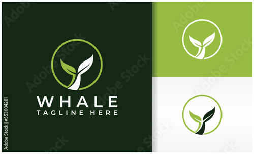 green organic whale tail logo