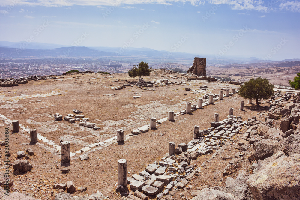 Archaeological structures, ancient columns and sites with nice clear ...