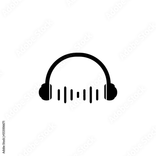Head phone icon vector logo design template