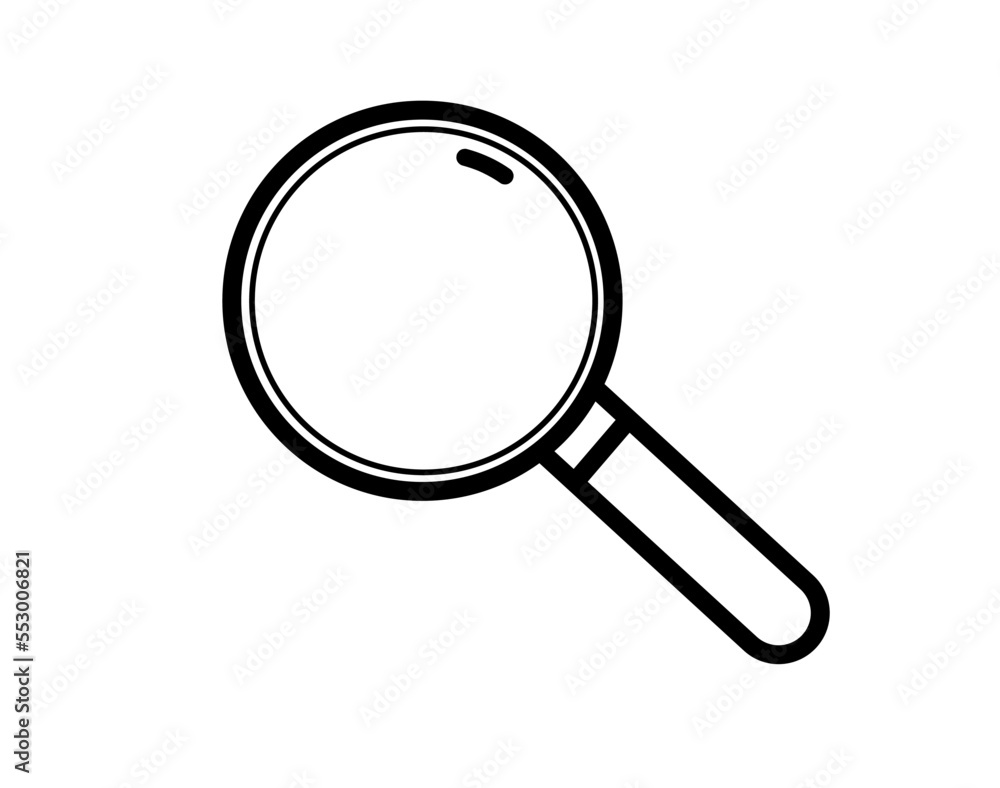 Magnifier icon for research and analysis. Magnifier design for detective and image magnification. Magnifier icon for research and analysis. Magnifier design for detective and image magnification.