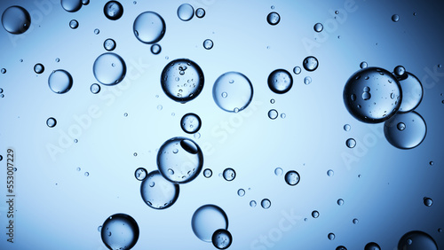 Clear blue bubbles flow background