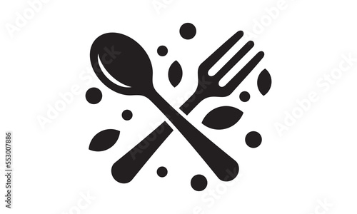 Obraz na plátně fork and spoon logo design