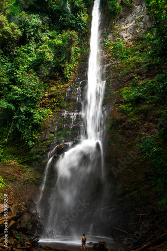 waterfall in the forest  cascada manto de la Virgen 