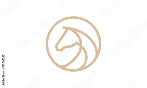 horse head logo design. linear style luxury icon vector illustration.