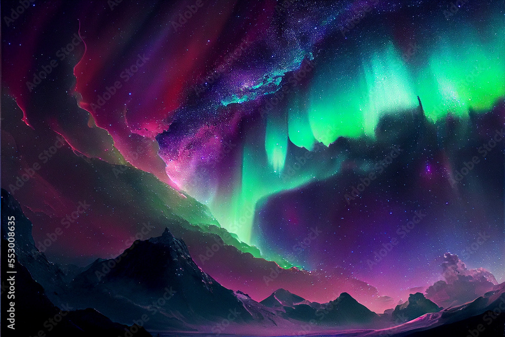 Northern Lights in the Sky - AI Art