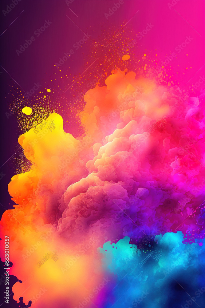 Rainbow dense clouds, fog and smoke neon lights abstract background. Colorful sky and color refraction. 3D Illustration. Generative AI. Rainbow dense clouds, fog and smoke neon lights abstract background. Colorful sky and color refraction. 3D Illustration. Generative AI.