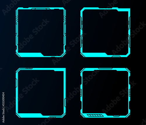 blue abstract frame set technology future interface hud .	