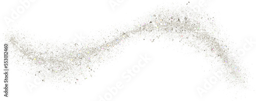 Silver glitter hand-drawn line curve