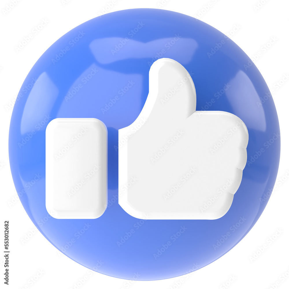 3D like icon. 3D illustration. 3D like icon. 3D illustration.