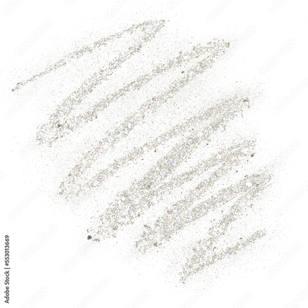 Fototapeta premium Silver glitter hand-drawn curly line