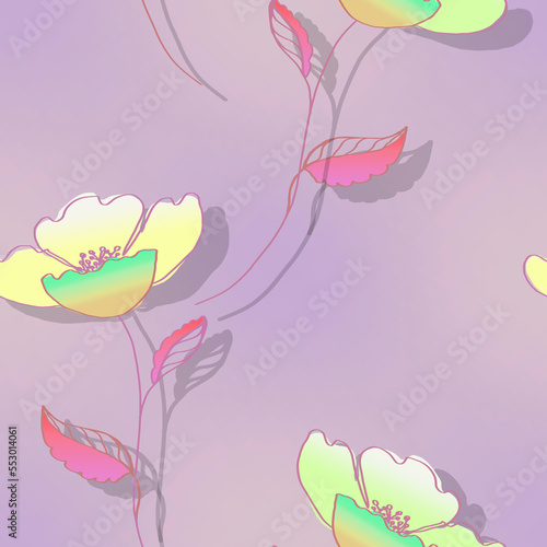 Floral digital seamless pattern. Apply for fabric design  textile  wallpaper  packaging  wallpaper.
