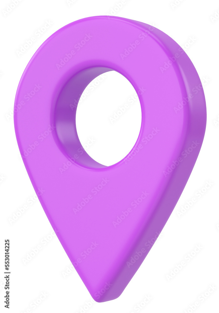 3D location sign. 3D icon. 3D illustration.