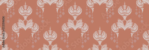 Ikat Damask Scandinavian embroidery, ikat seamless pattern tribal color, Ethnic nativity Digital textile Asian Design ancient art for Prints Fabric saree Mughal Swaths texture Kurti Kurtis Kurtas