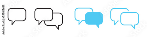 chat message icon in different style vector illustration. two colored and black chat message vector icons designed in filled, outline, line and stroke style can be used for web, mobile, ui. 10 eps.
