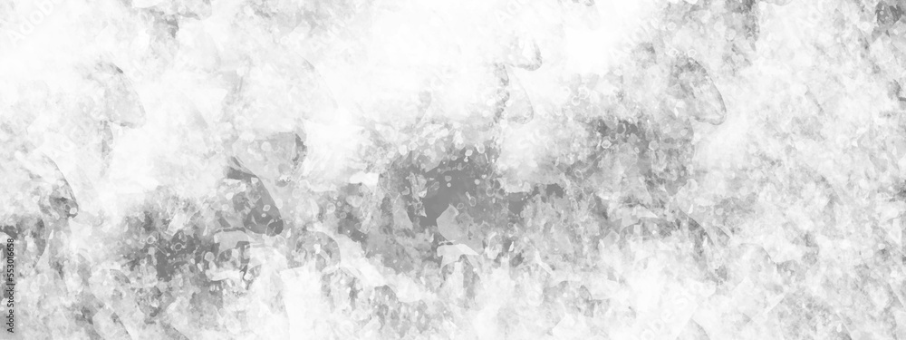 Fototapeta premium Gray, white watercolor textured on white paper background. Gray watercolor painting textured design on white background. Silver ink and watercolor textures.