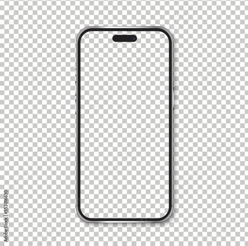 Vector smartphone mockup. Screen transparent and object isolated on png background.
