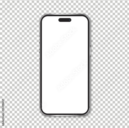 Smartphone mockup vector and object isolated on png background.