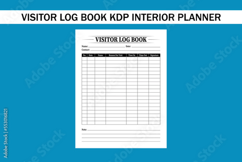 visitor log book Kdp Interior Planner