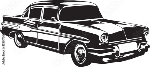 Retro stylish car silhouette vector 