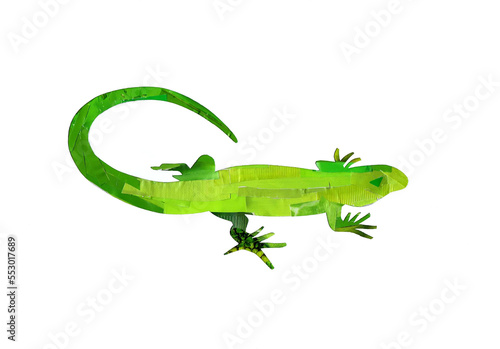Application  Lizard  on a white background. Children s creativity