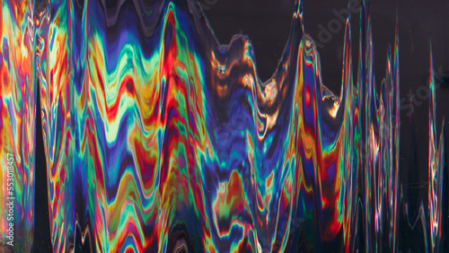 Fototapeta Naklejka Na Ścianę i Meble -  Glitch overlay. Distorted display. Multicolor striped background.