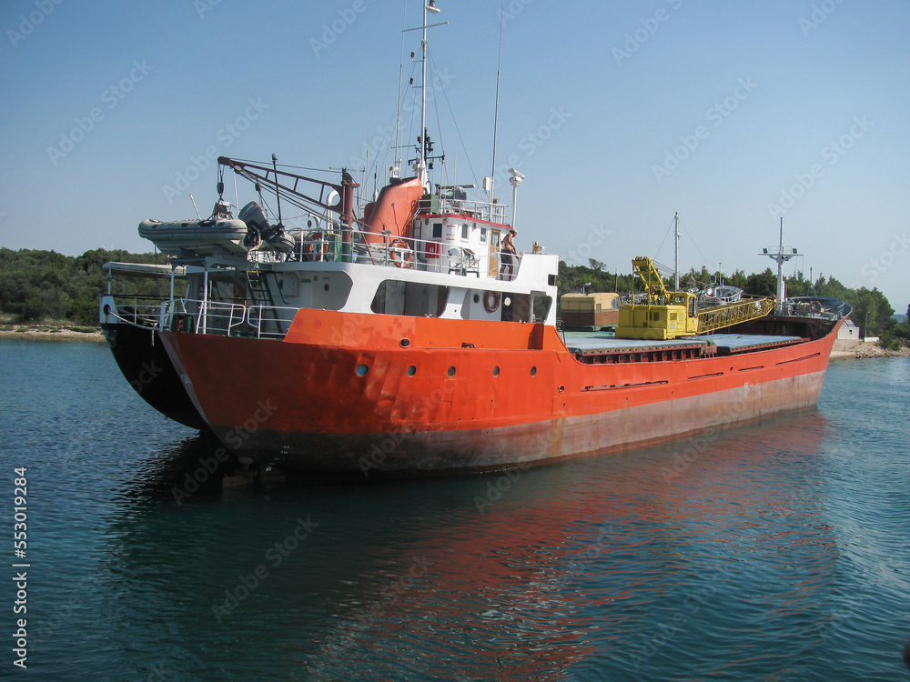 a container ship without cargo bound for port. cargo ship a container ship without cargo bound for port. cargo ship