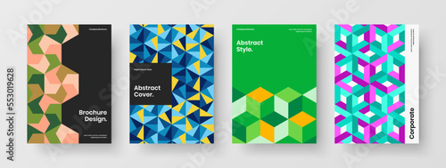 Wallpaper Mural Simple pamphlet A4 vector design illustration composition. Trendy mosaic tiles corporate identity concept bundle. Torontodigital.ca