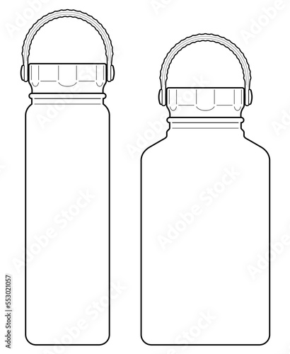 2 bottles. In outline vector