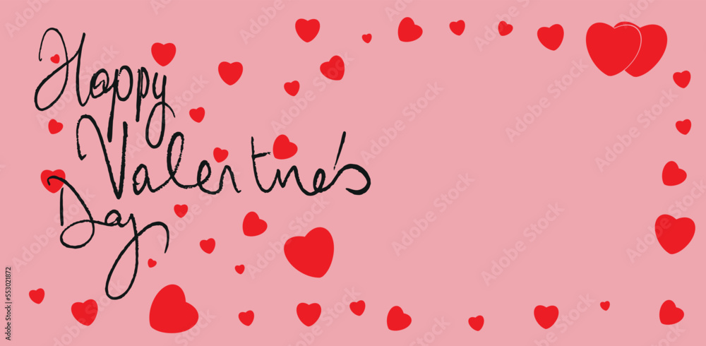Note paper with heart background design. Valentine's Day.