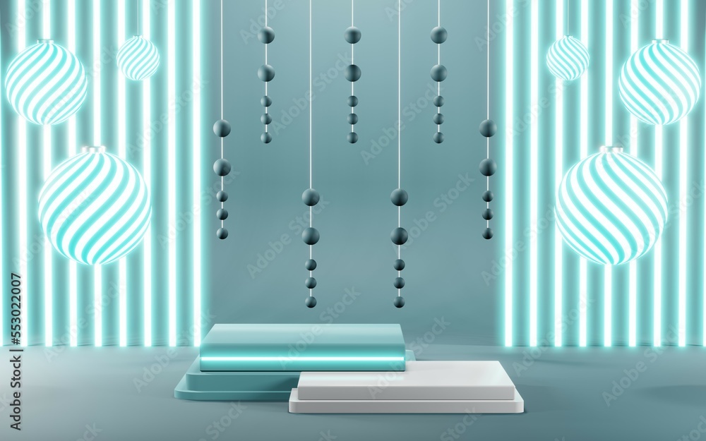 3D render of Podium background in blue tones for displaying cream products. cosmetics 3D render of Podium background in blue tones for displaying cream products. cosmetics