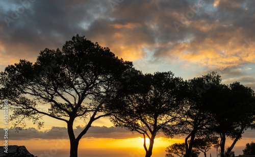 Sunrise with clouds in autumn in Mallorca