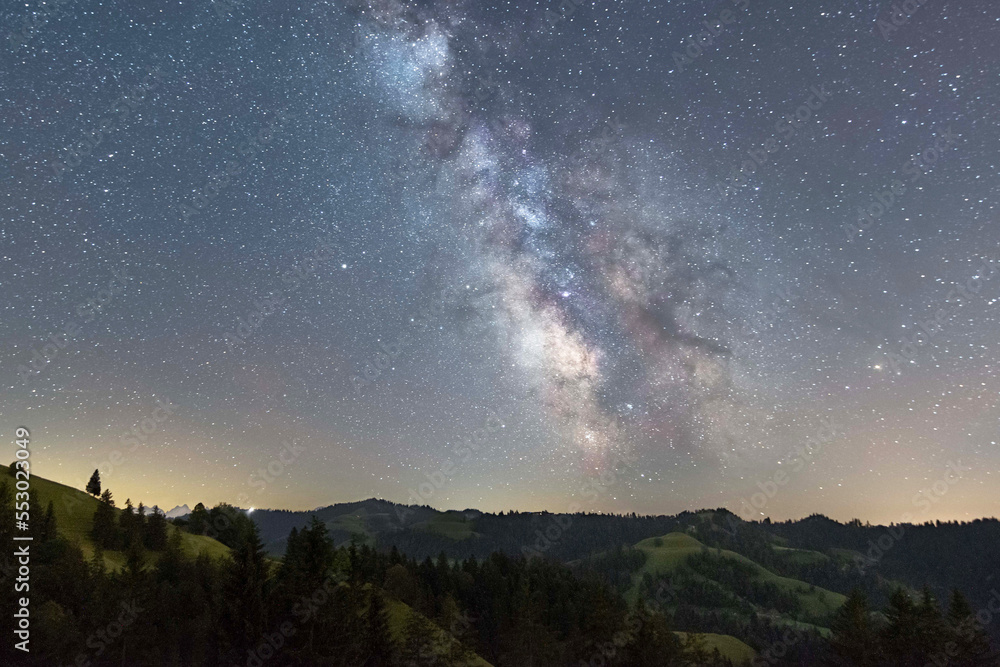 Fototapeta premium Milky Way above Emmental CH