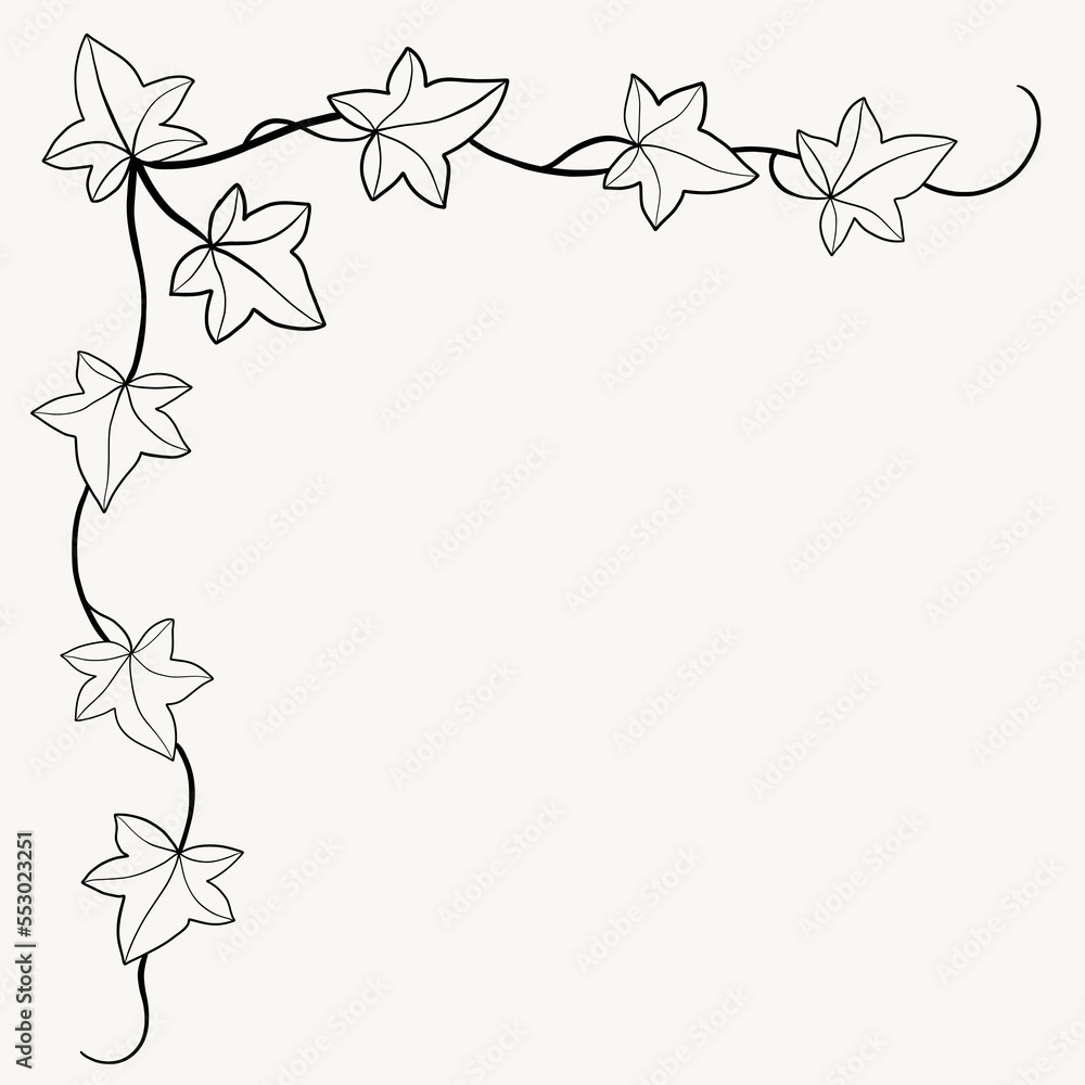 Floral ivy drawing decorative ornament flat design. Floral ivy drawing decorative ornament flat design.