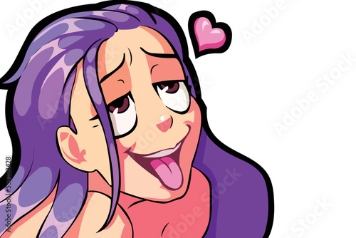 Cute chibi twitch emotes character nsfw emotes vector style cartoon emotes illustration twitch discord female girl emotes