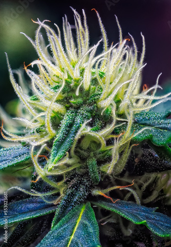 Obraz na płótnie Cannabis Flower Extreme Macro - Afghan Kush Strain - at flowering stage week seven. w salonie
