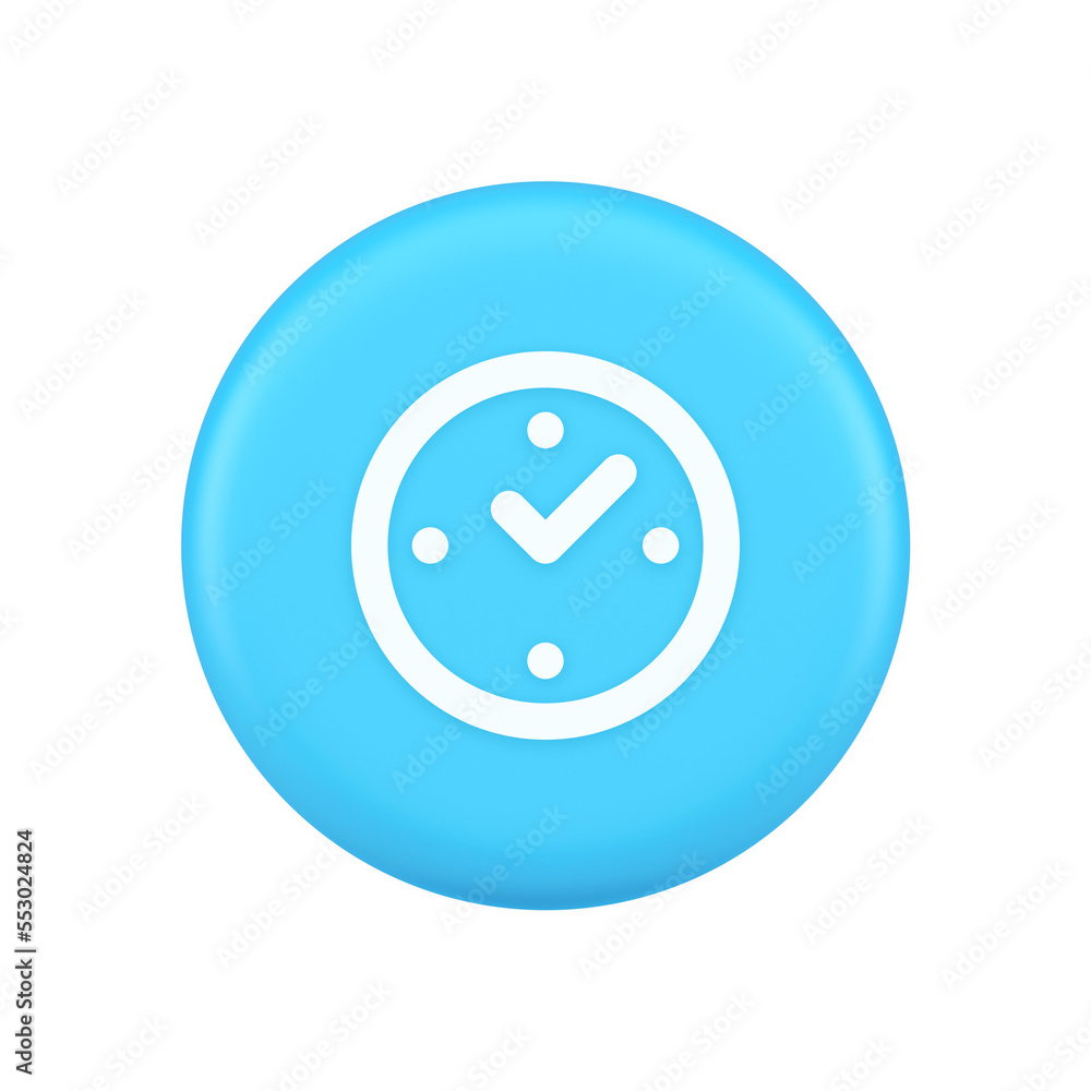 Watch time control button alarm clock deadline checking web app design 3d realistic icon Watch time control button alarm clock deadline checking web app design 3d realistic icon